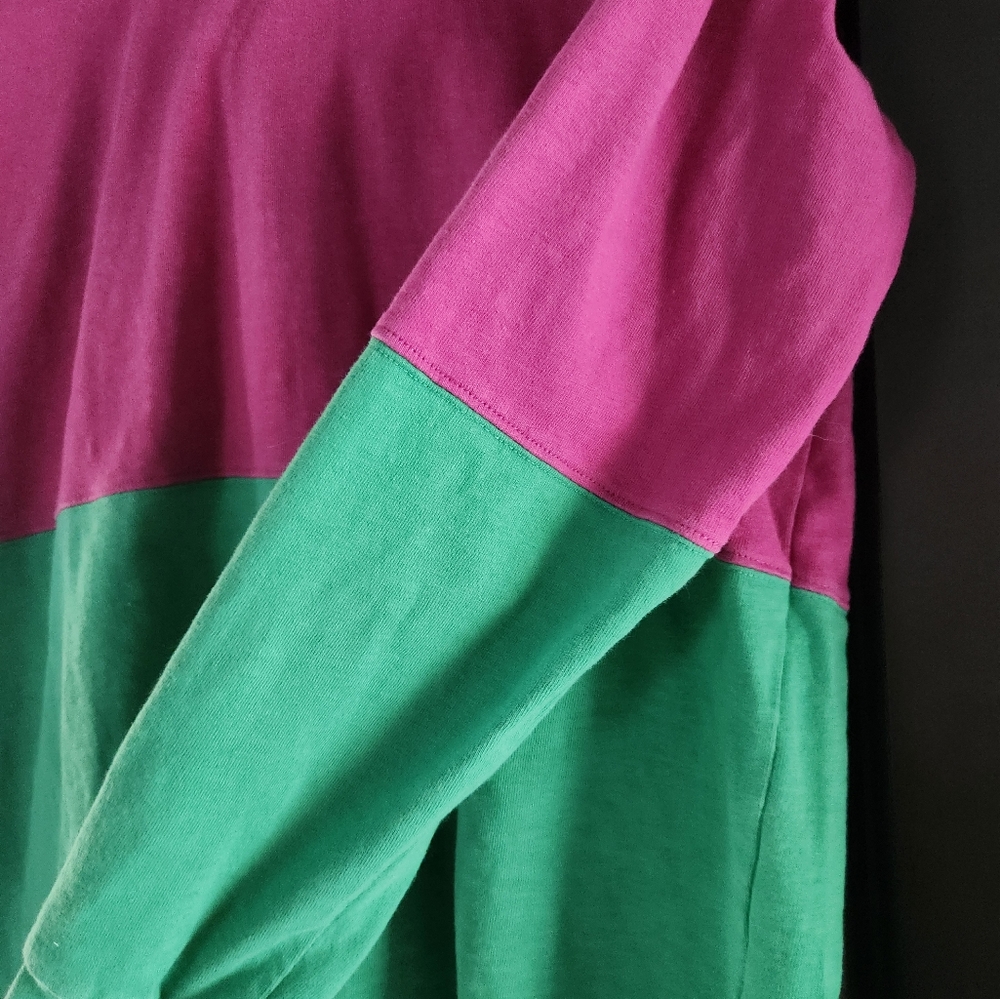 SUPREME purple and green long sleeve shirt with hood - Picture 3 of 8